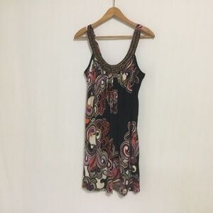 A. Byer Black Sleeveless Paisley Dress Women’s Size Medium